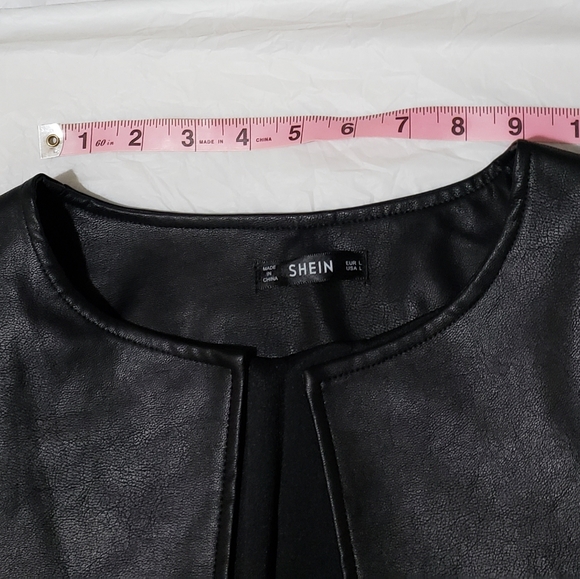 SHEIN Open Placket PU Jacket - Picture 5 of 9